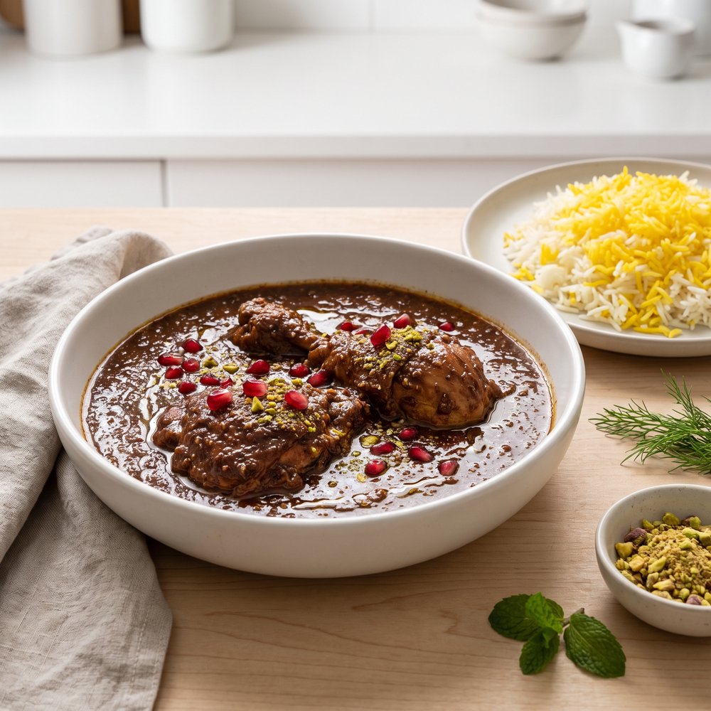Pomegranate Stew with Chicken (Khoresh Fesenjan)