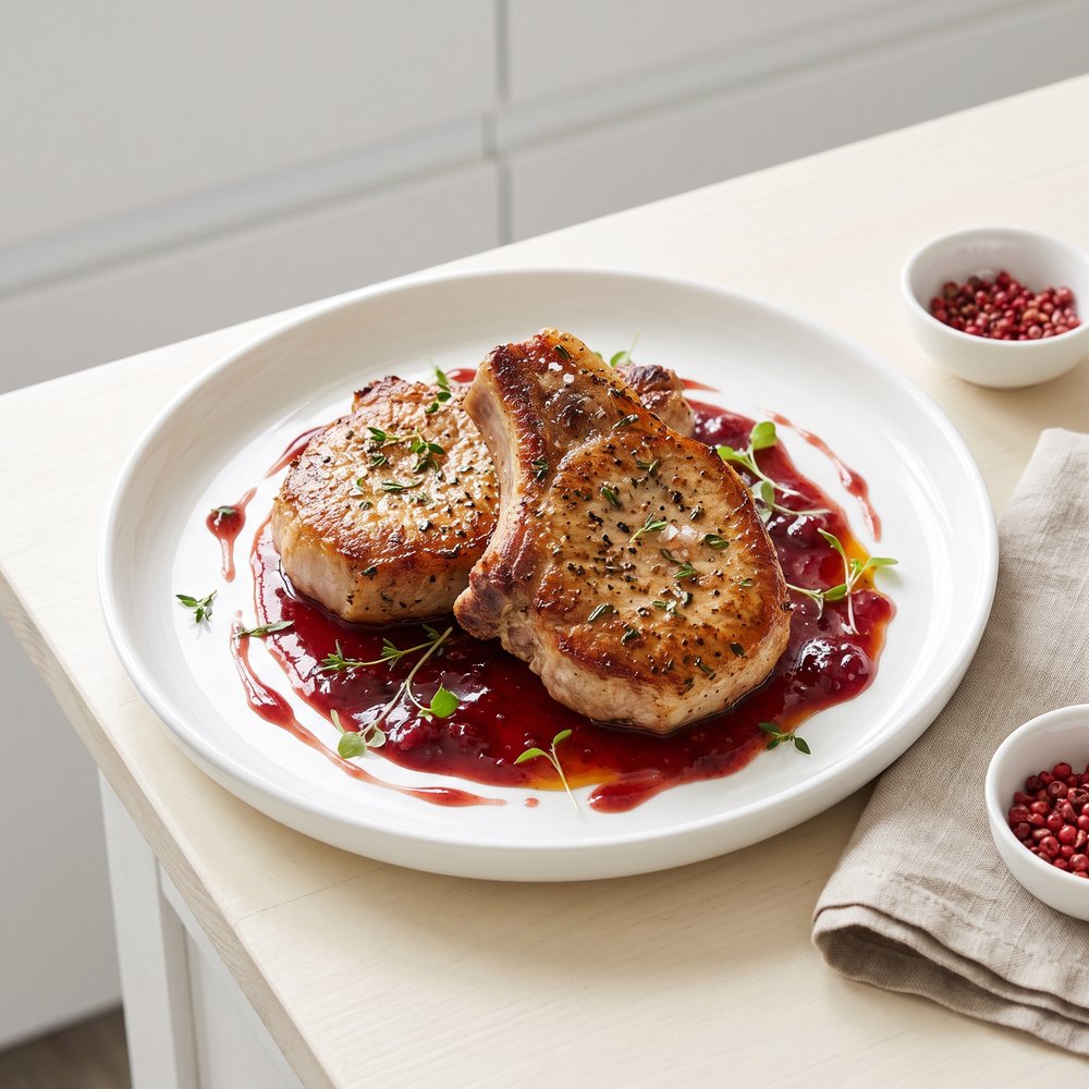 Pork Chops with Raspberry Sauce