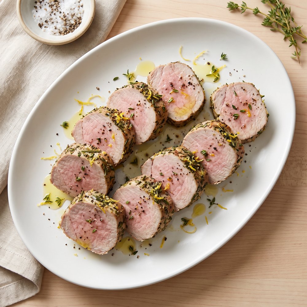 Pork Sirloin Roast with Fresh Herb-Lemon Crust