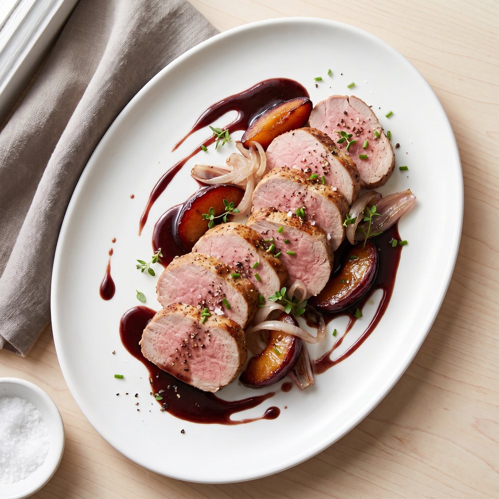 Pork Tenderloin with Balsamic Plum Reduction