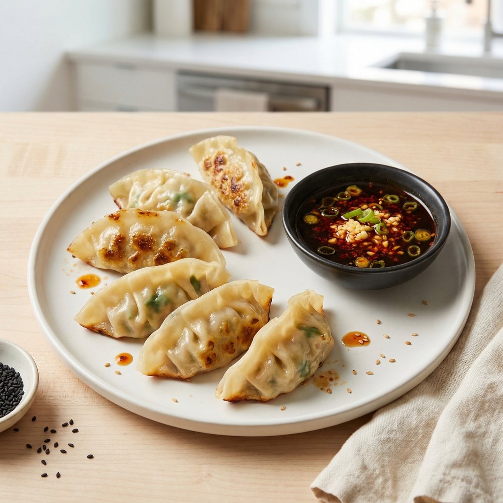 Pork and Dandelion Green Chinese Dumplings