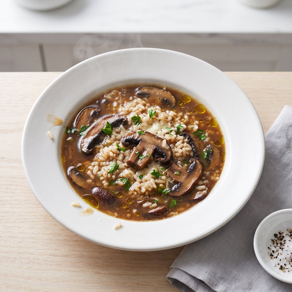 Portobello Mushroom and Rice Stew
