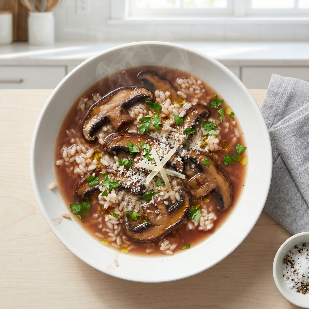 Portobello Mushroom and Rice Stew
