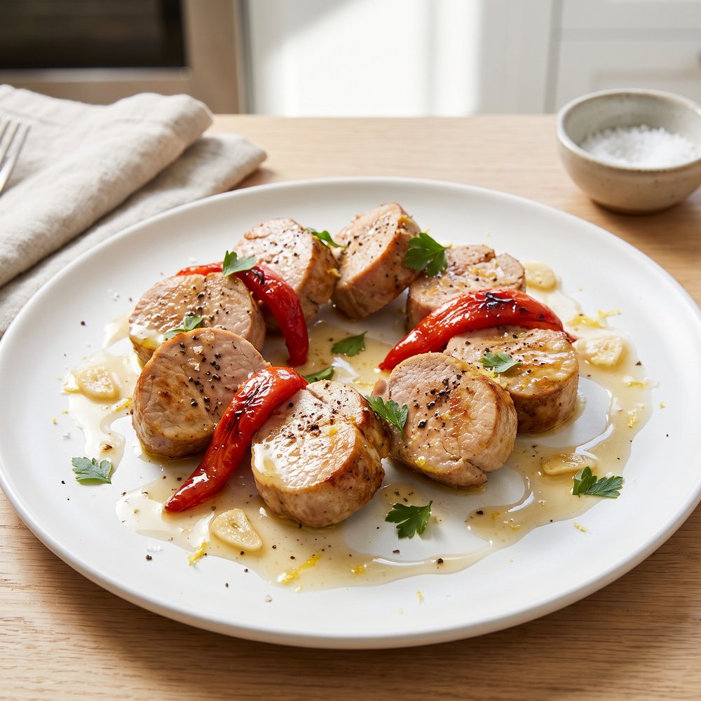 Portuguese Pork with Red Peppers