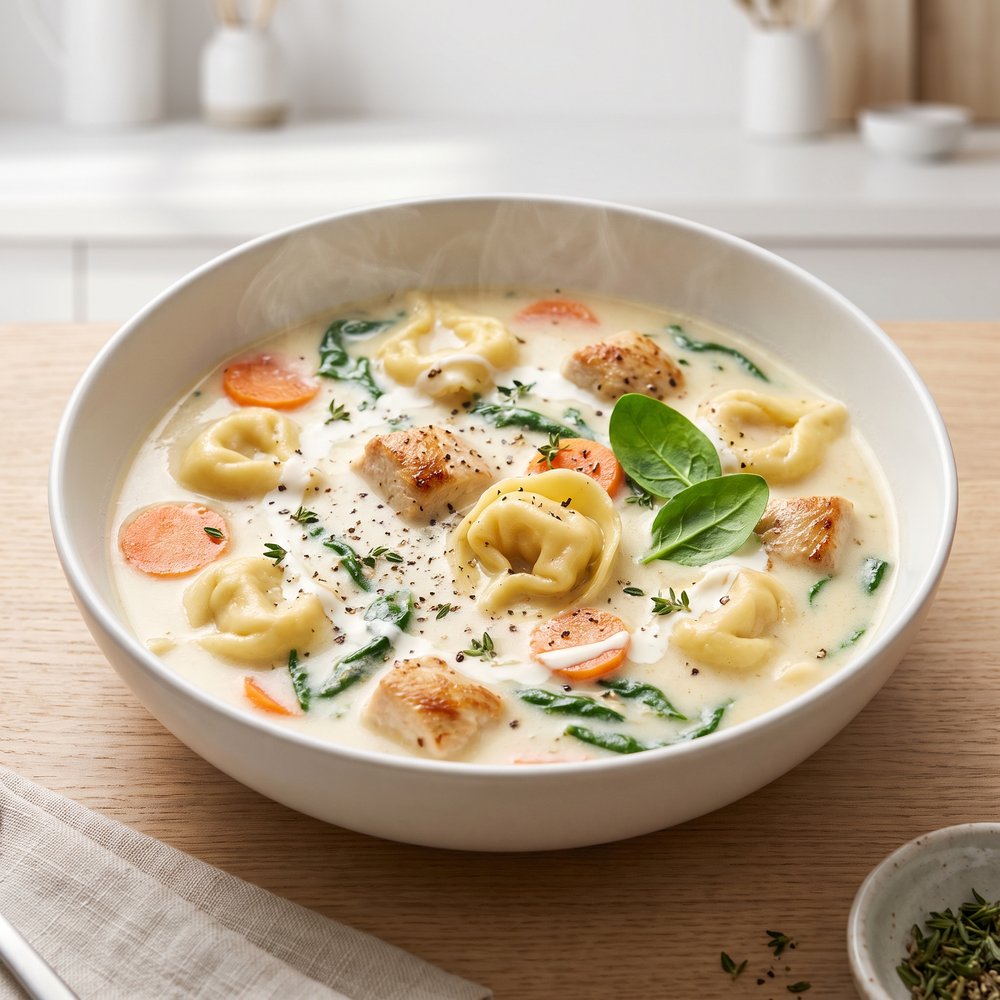 Pressure Cooker Chicken Tortellini Soup