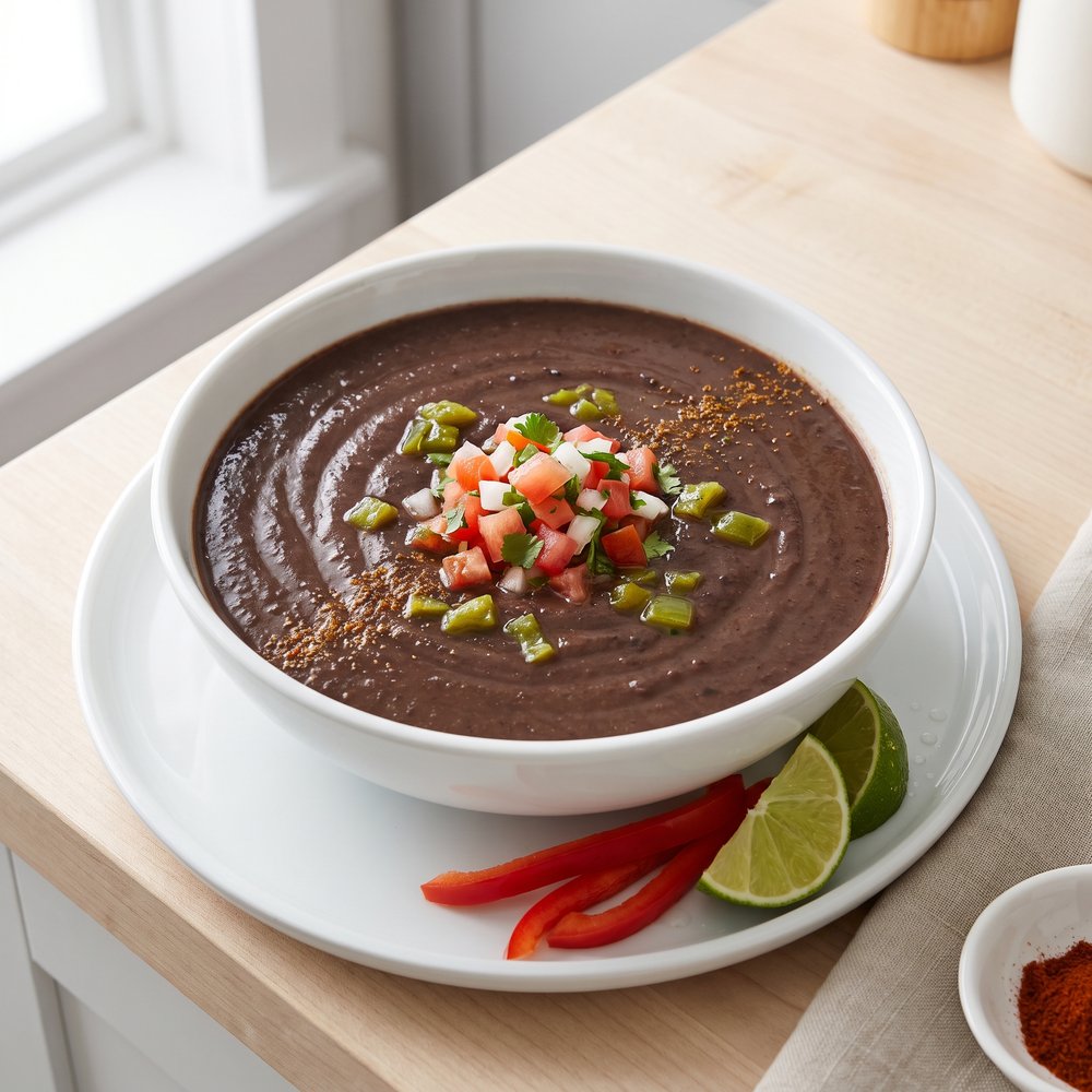 Pressure Cooker Fiery Black Bean Soup (Vegan)