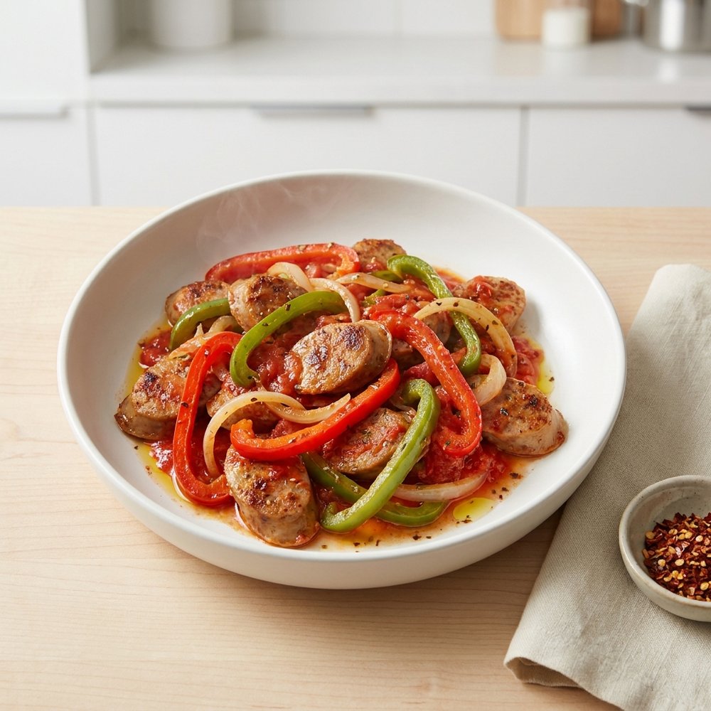 Pressure Cooker Italian Sausage with Peppers