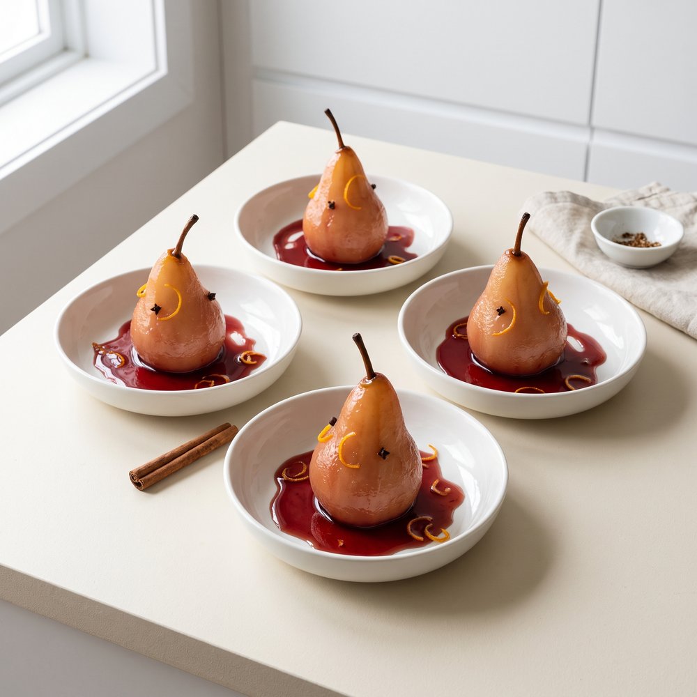 Pressure Cooker Port Wine–Poached Pears