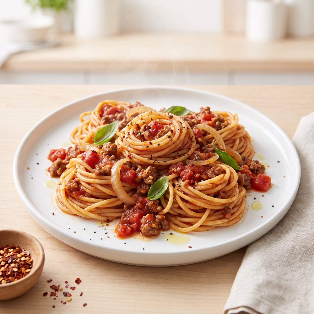 Pressure Cooker Spaghetti with Meat Sauce