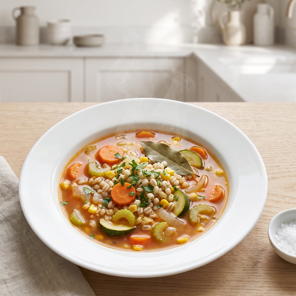 Pressure Cooker Vegan Barley and Vegetable Soup