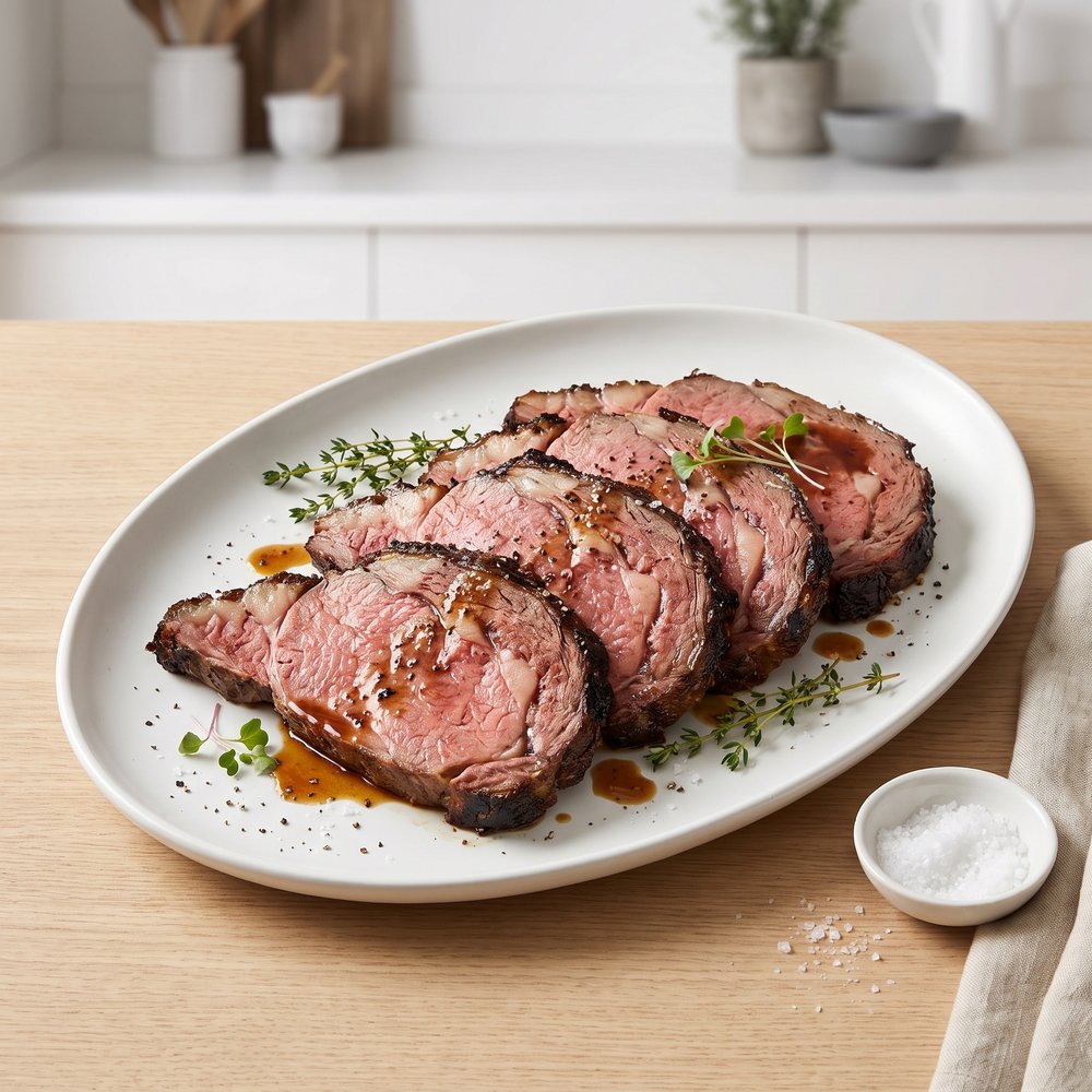 Prime Rib Roast Baked in a Kosher Salt Crust