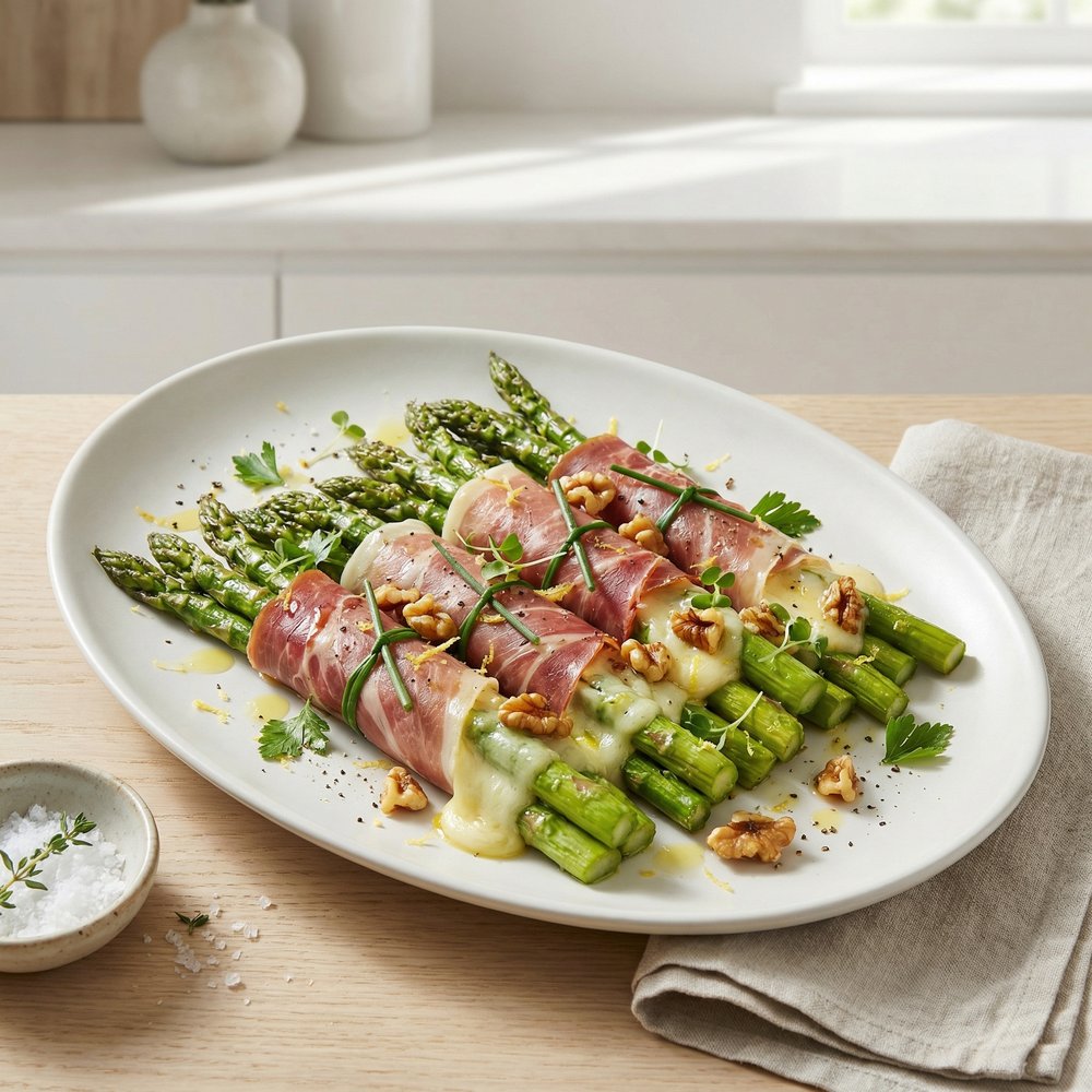 Brie and Prosciutto Asparagus Bundles