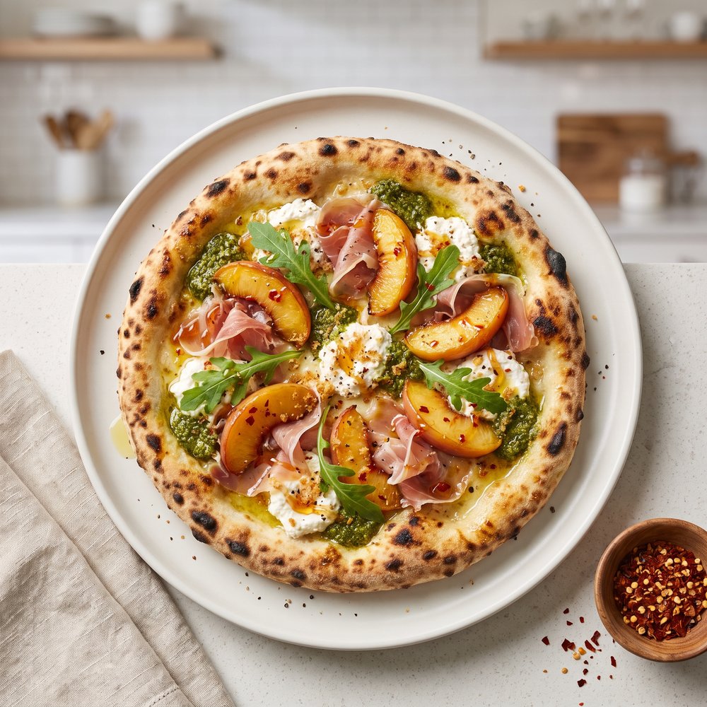 Prosciutto Peach Pizza