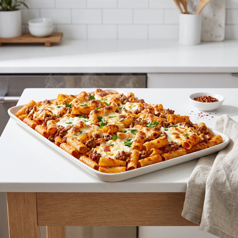 Protein-Packed Sheet Pan Pasta Casserole