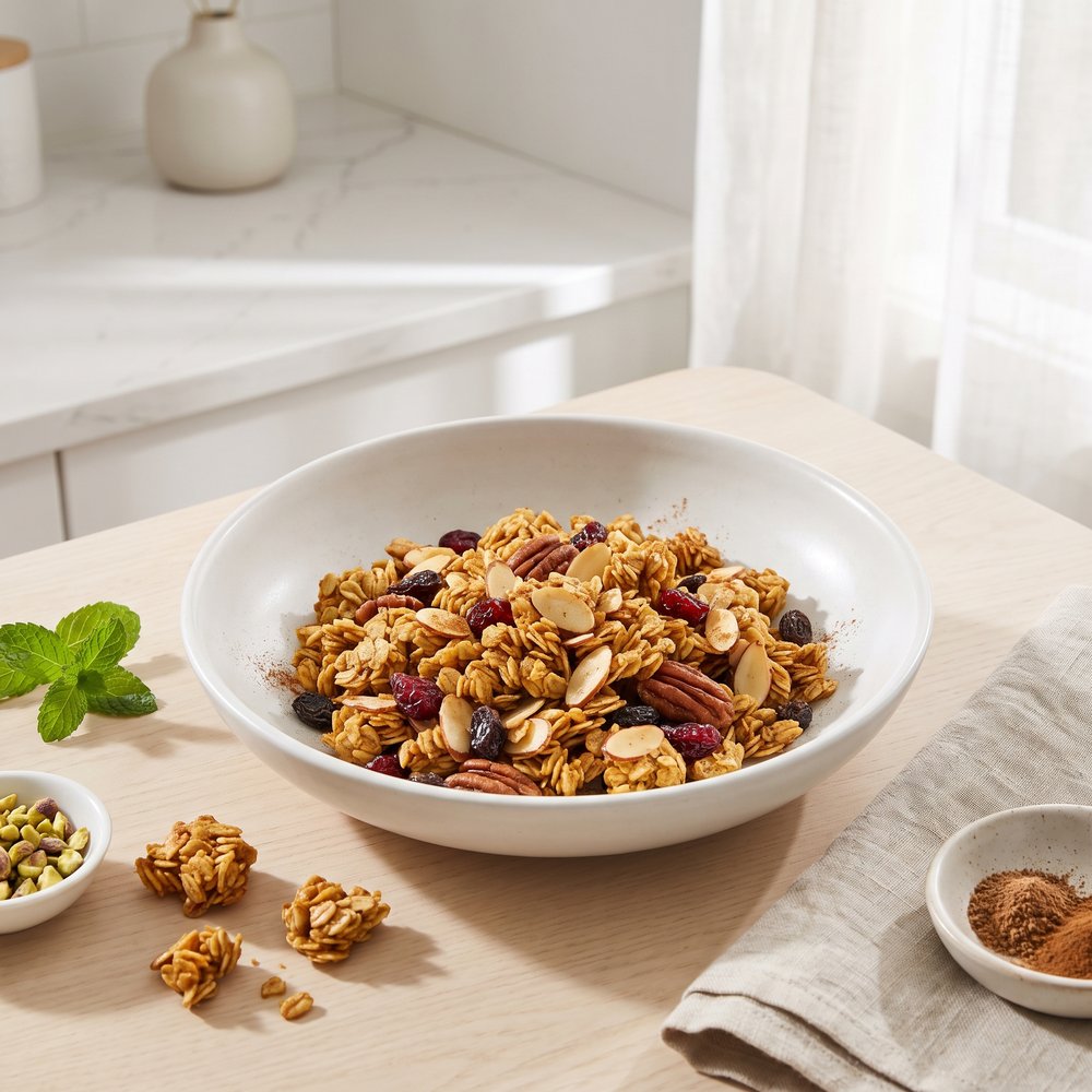 Pumpkin Pie-Spiced Crunchy Granola