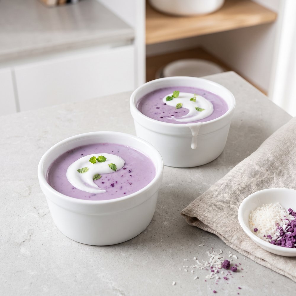 Purple Ube Coconut Panna Cotta