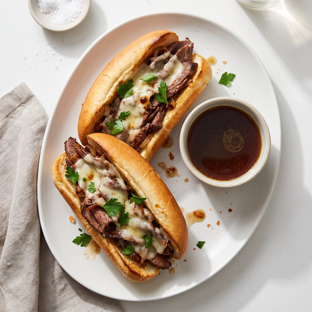Quick French Dip Hoagies (5-Minute)