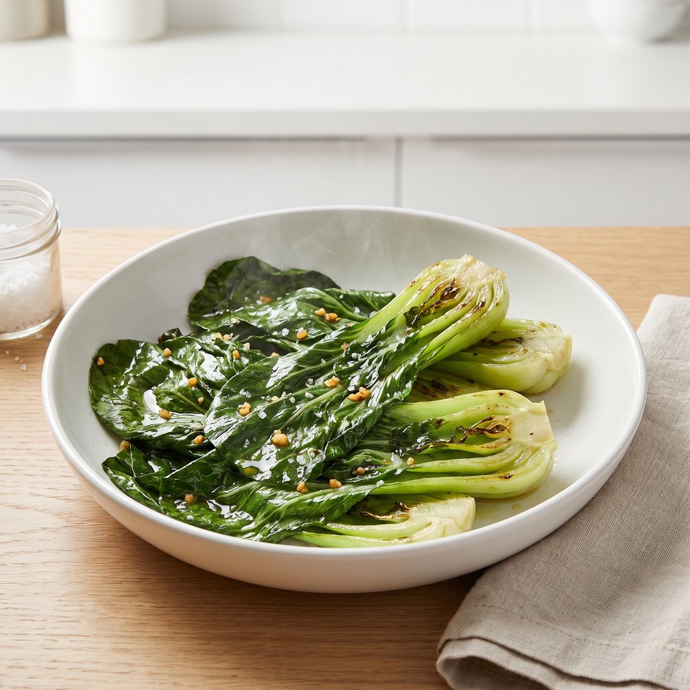 Quick Garlic Baby Bok Choy