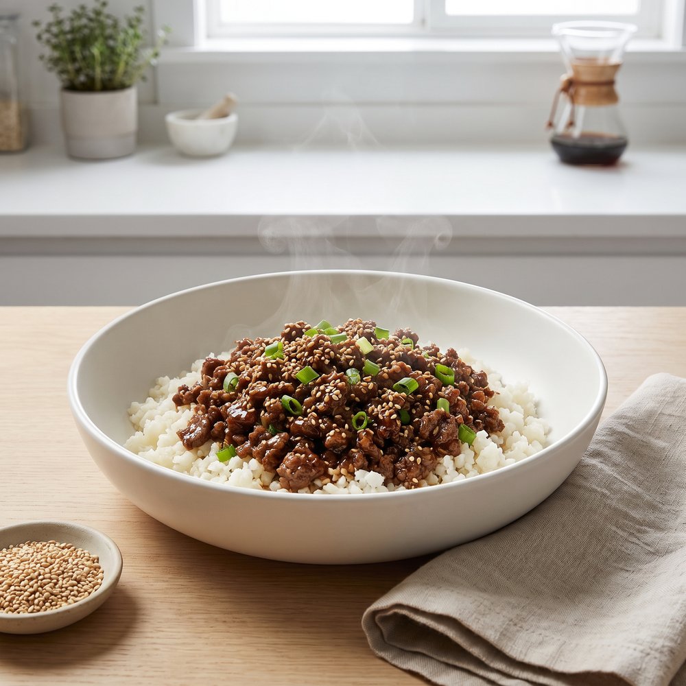 Quick Keto Korean-Style Beef with Cauliflower Rice
