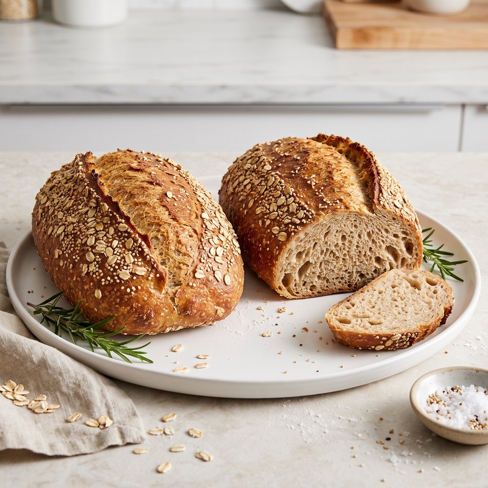Quinoa-Studded Honey Wheat Sourdough Loaf