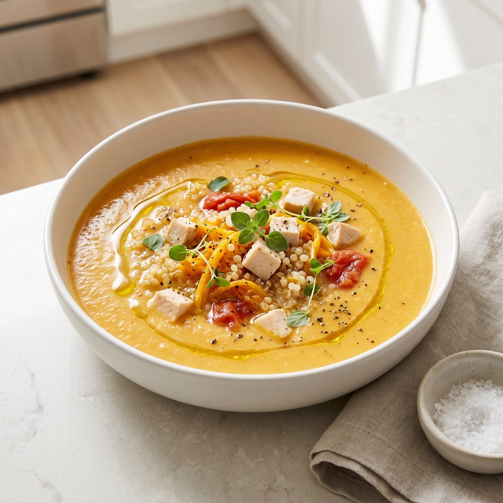 Quinoa Chicken and Butternut Squash Soup