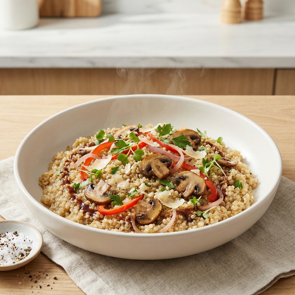 Quinoa and Mushroom Faux Risotto