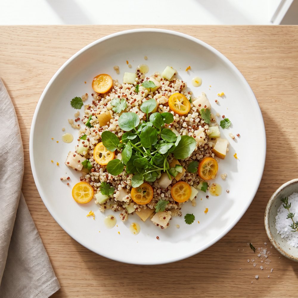 Quinoa Winter Fruit & Greens Salad