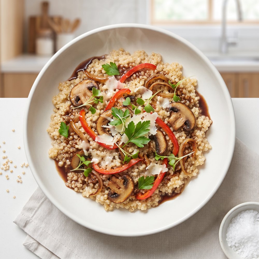 Quinoa and Mushroom Faux Risotto