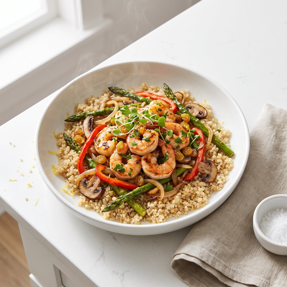 Quinoa with Shrimp and Vegetables