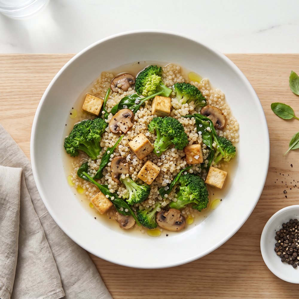Quinoa with Tofu and Garden Veggies