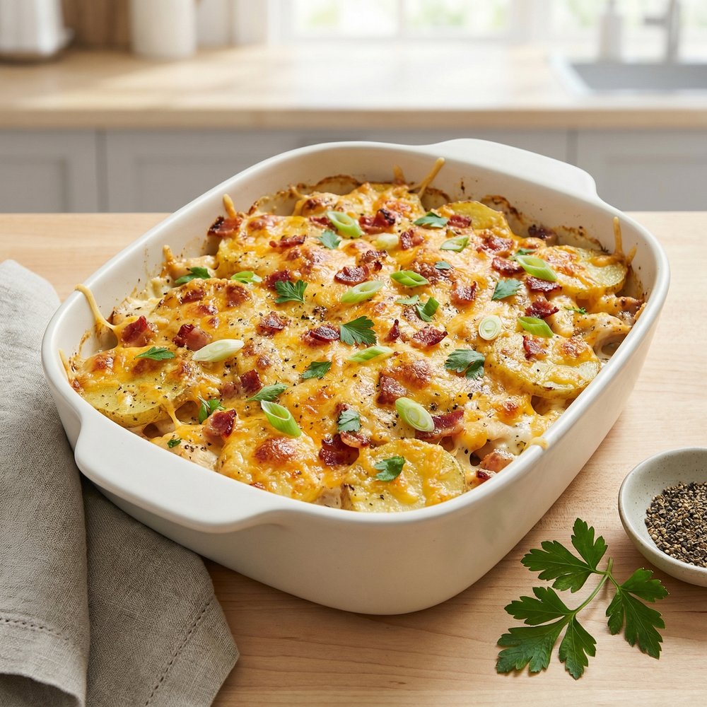 Ranch Chicken, Bacon, and Potato Casserole