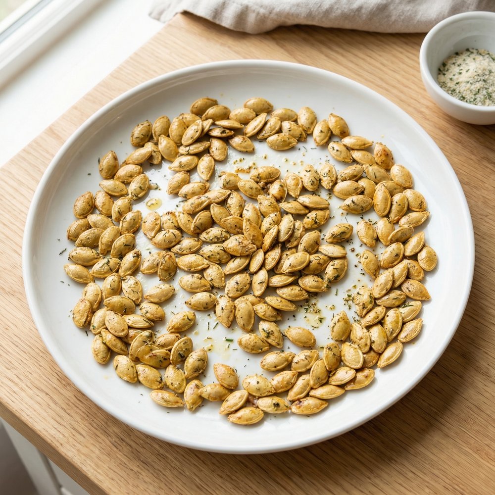 Oven-Roasted Pumpkin Seeds with Ranch Seasoning