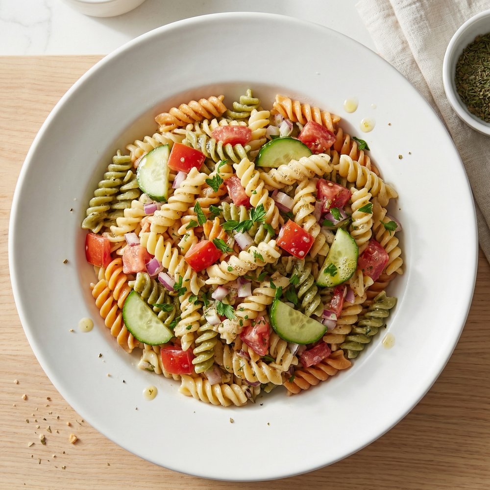 Creamy-Italian No-Mayo Pasta Salad