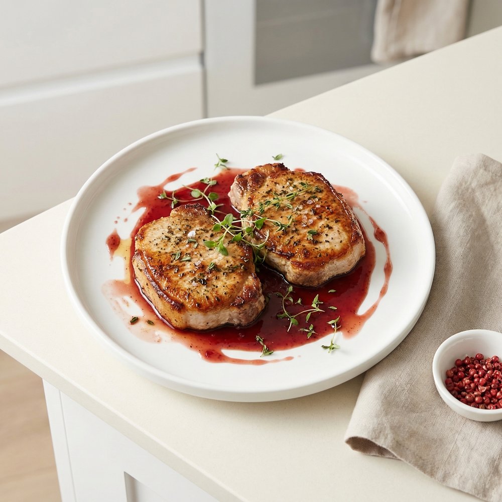 Pork Chops with Raspberry Sauce
