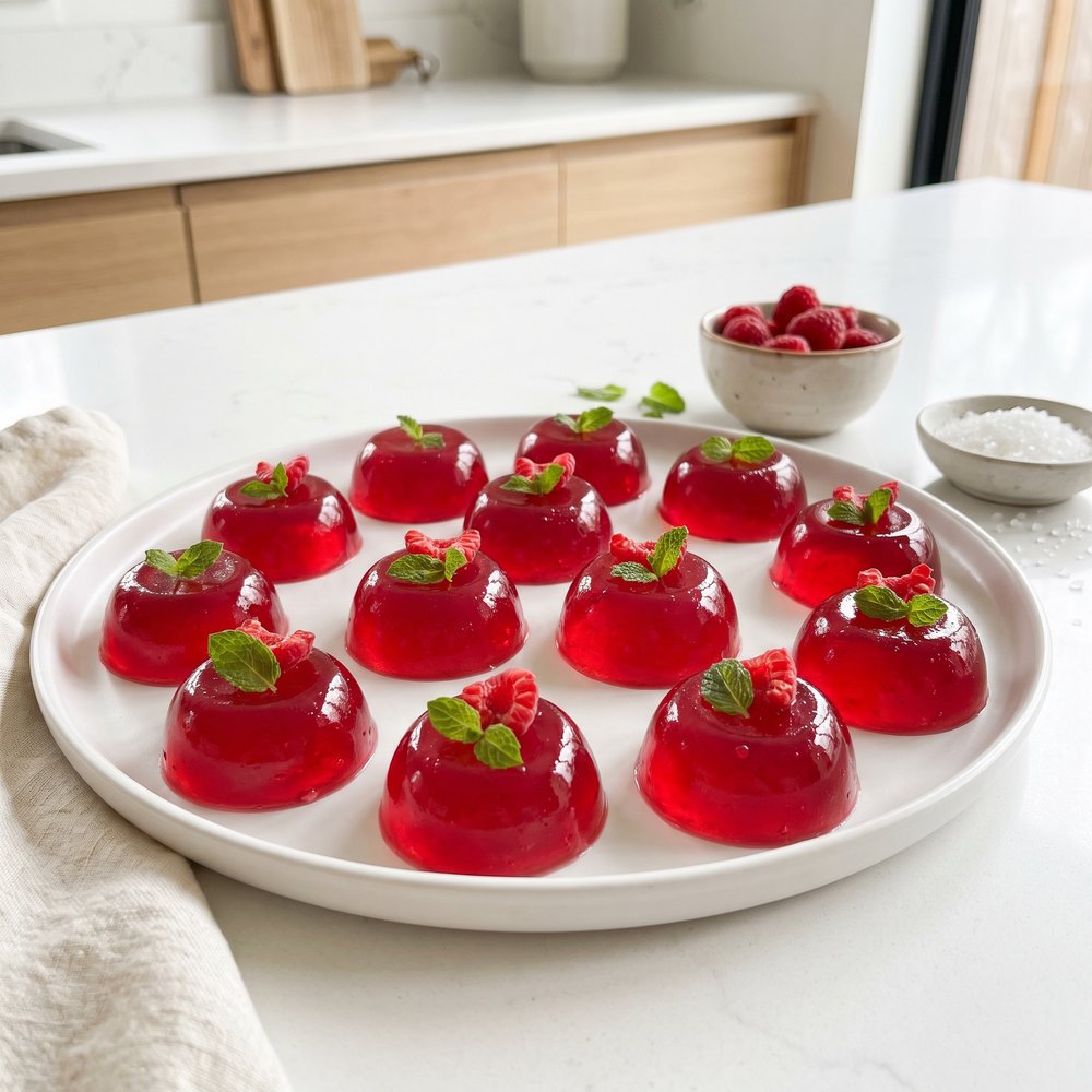 Raspberry Vodka Gelatin Party Shots
