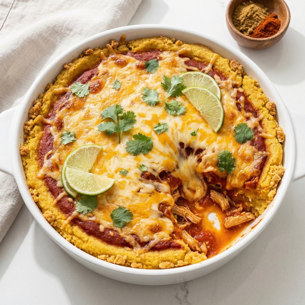 Southwestern Chicken Tamale Casserole
