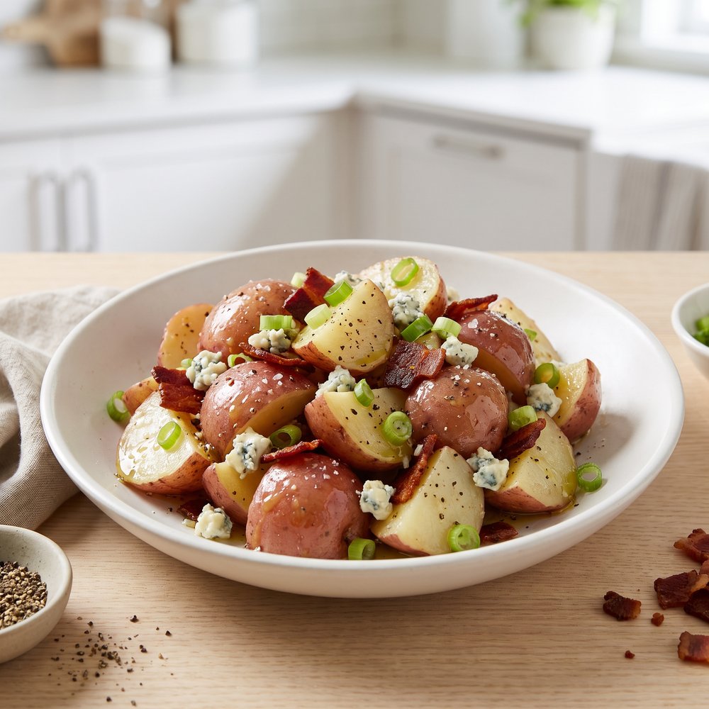 Red Potato Salad with Blue Cheese and Bacon