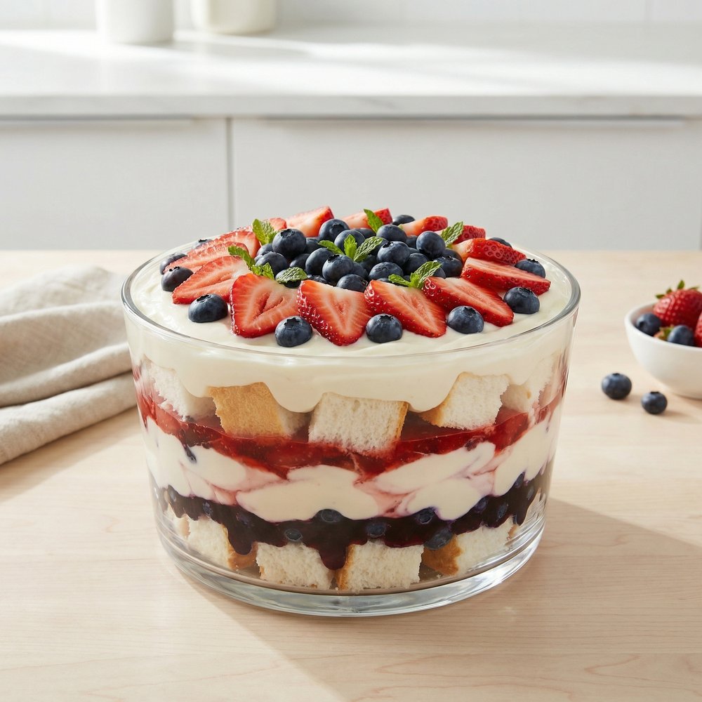 Quick Patriotic Red, White & Blue Trifle