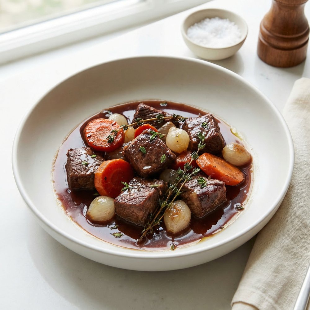 Crockpot Beef Bourguignon Stew