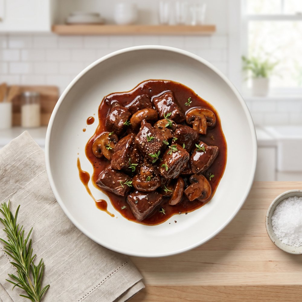 Red Wine Braised Beef Tips