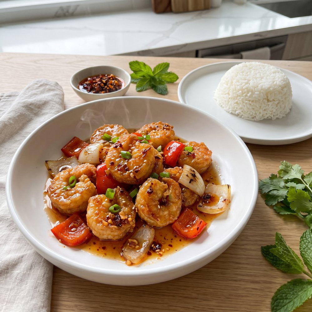 Restaurant-Style Chili Crisp Shrimp
