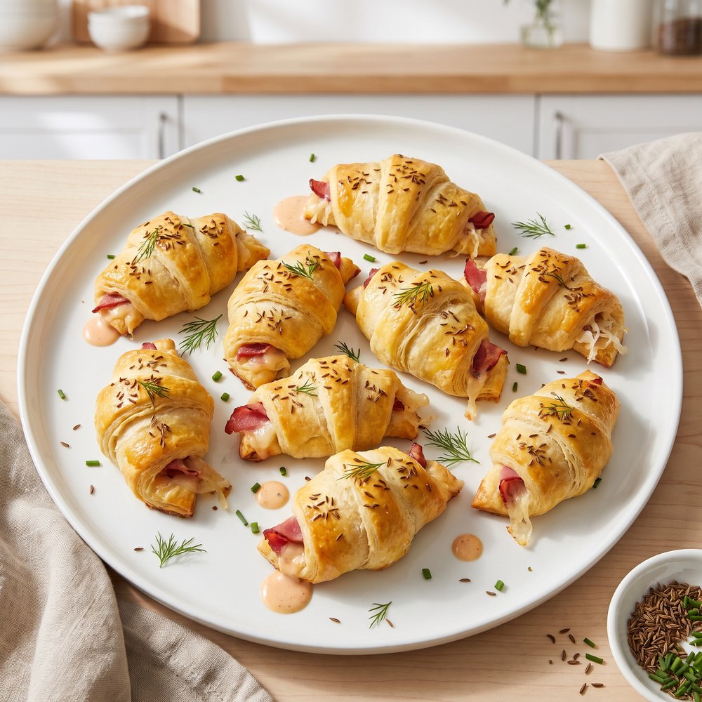 Reuben-Stuffed Crescent Bites