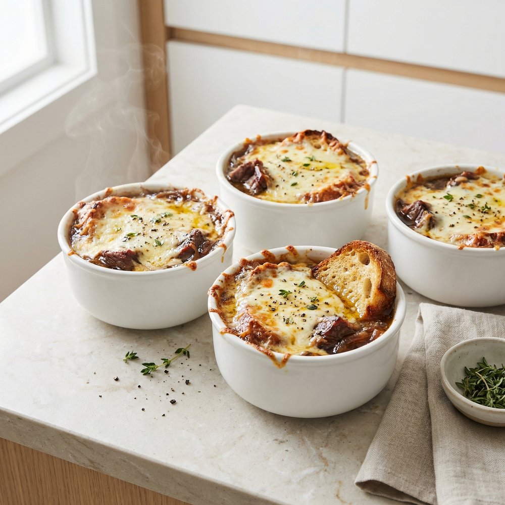 Ribeye-Loaded French Onion Soup