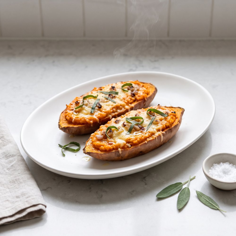 Ricotta-Stuffed Twice-Baked Sweet Potatoes