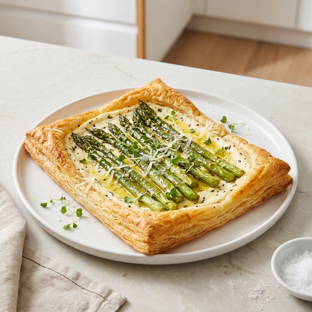 Ricotta and Asparagus Puff Pastry Tart