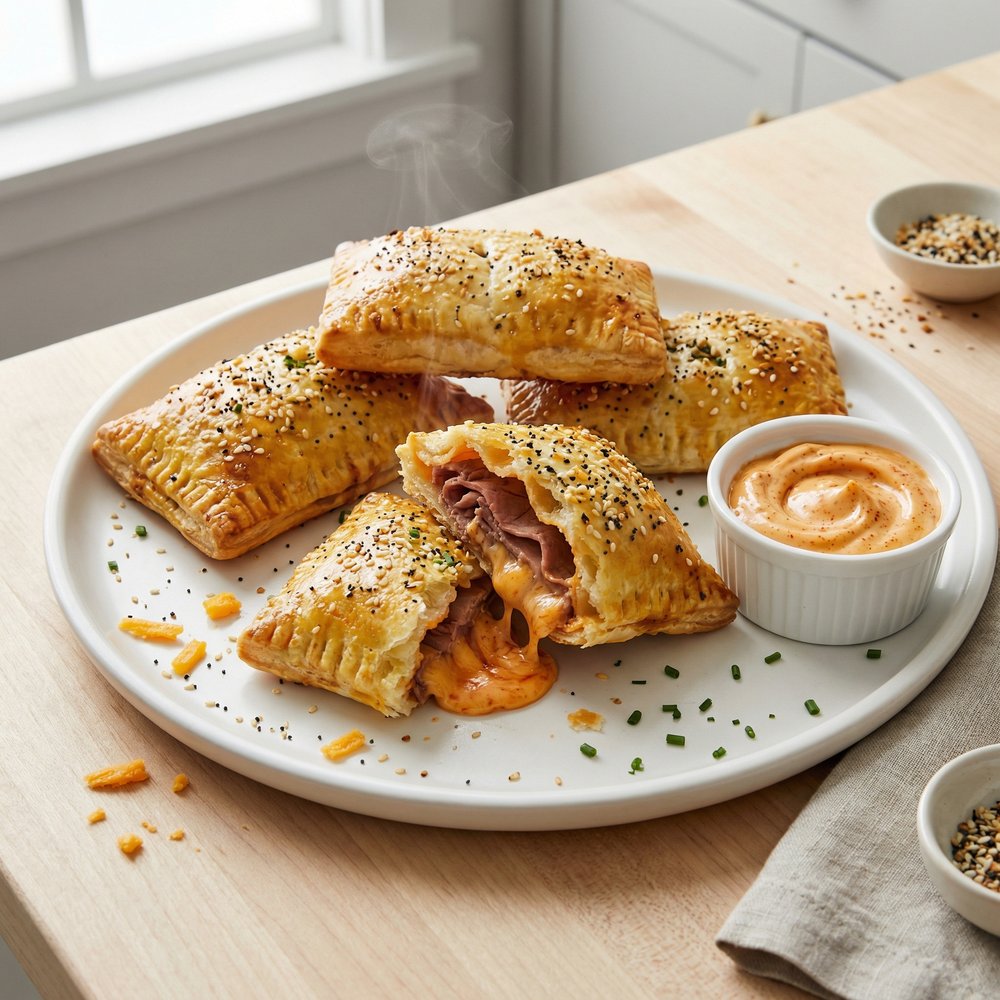 Cheddar and Roast Beef Puff Pastry Hand Pies