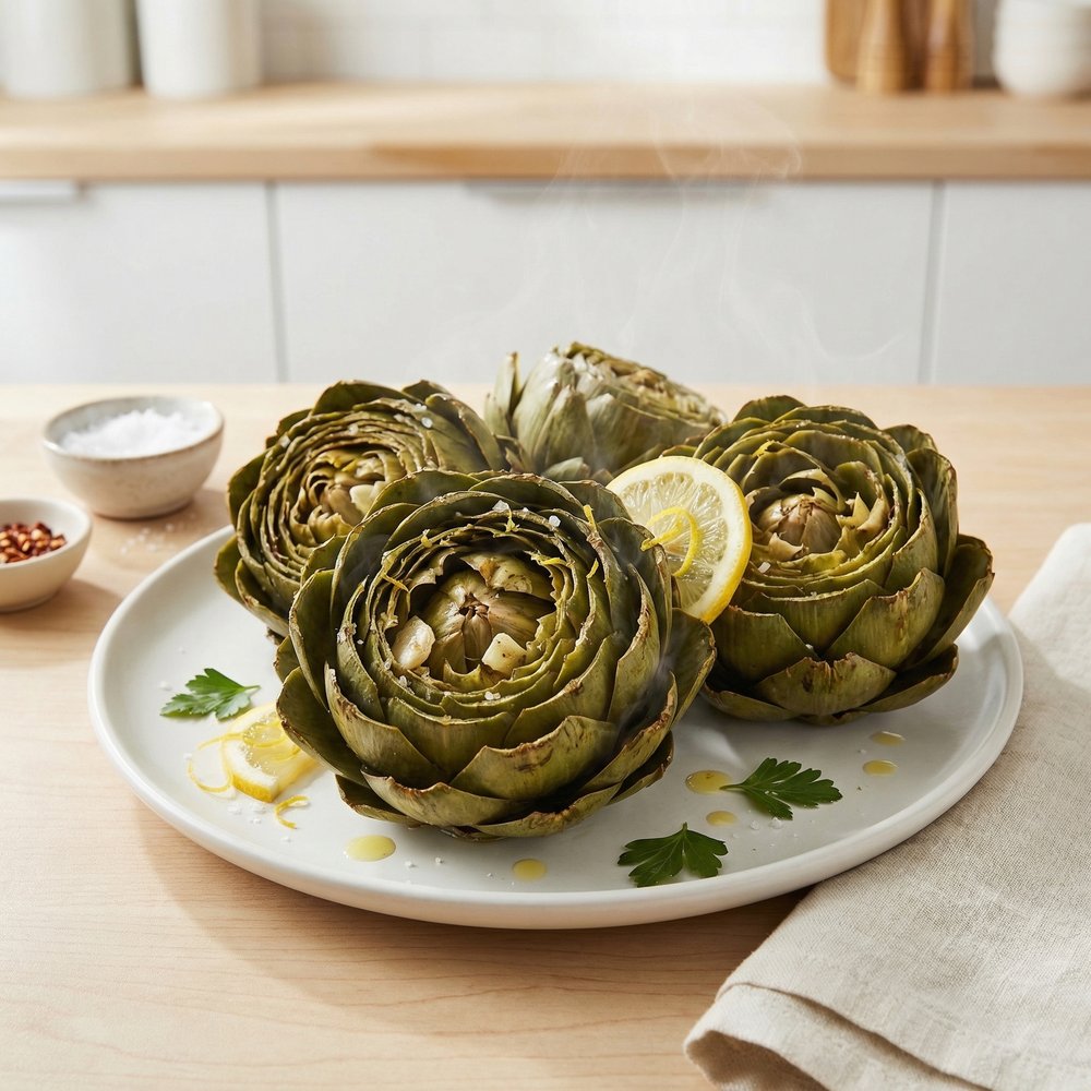 Simply Roasted Artichokes