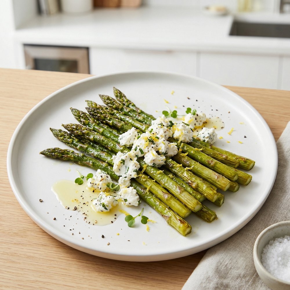 Roasted Asparagus with Herb Goat Cheese