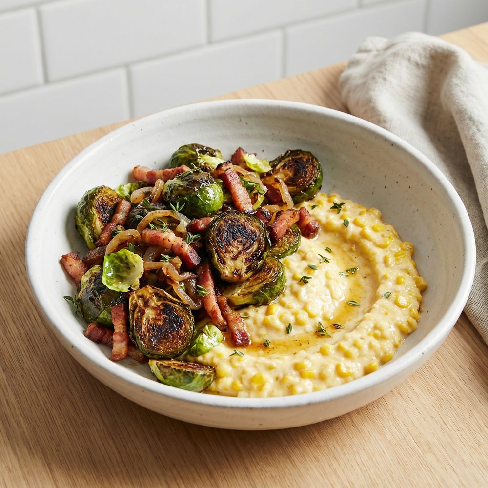Southern Brussels Sprouts with Bacon Lardons