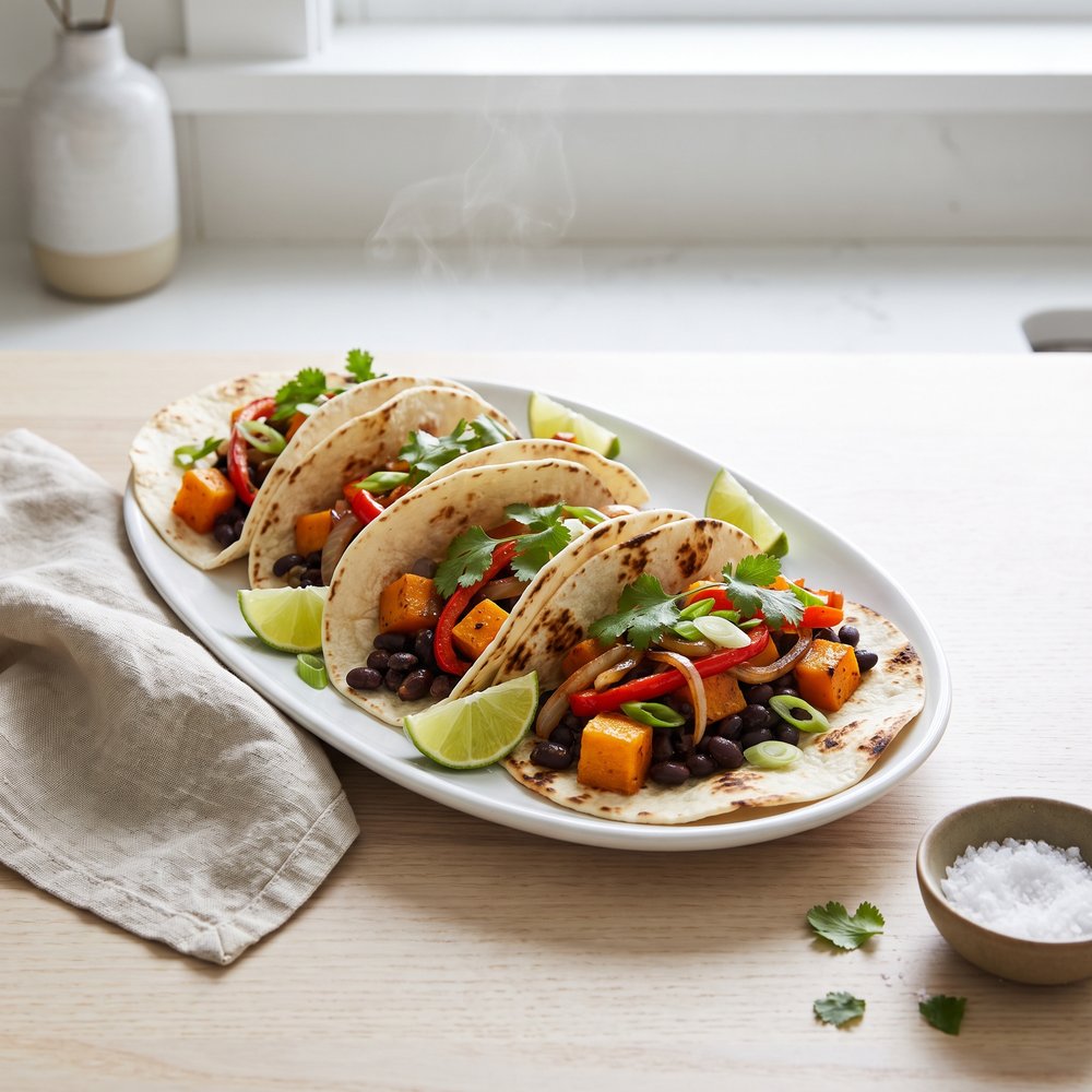 Roasted Butternut Squash and Black Bean Tacos